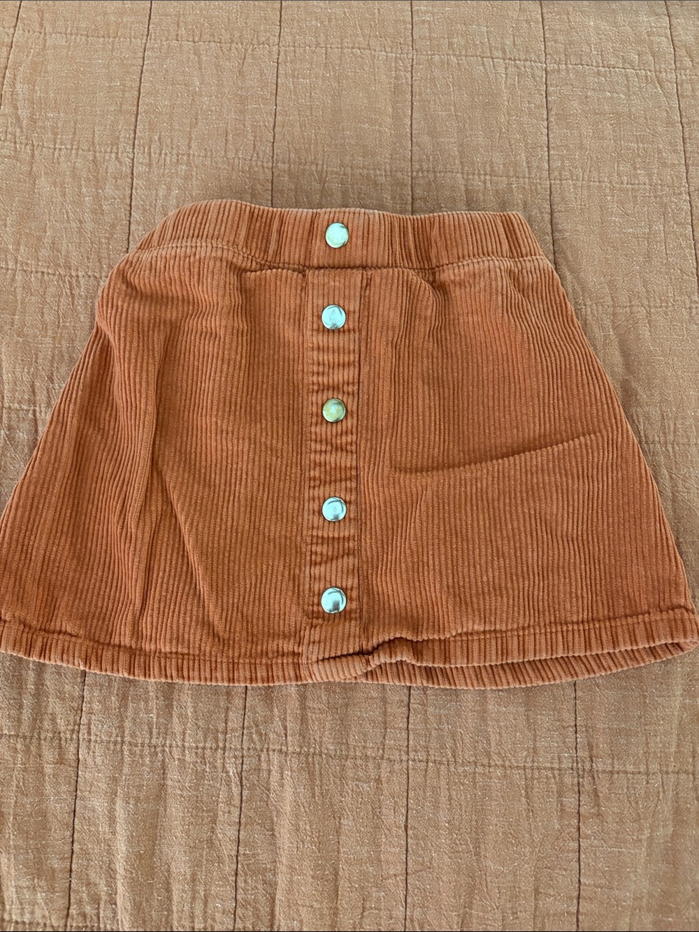 Cynthia Rowley Rust Corduroy Button-Front Girls Skirt